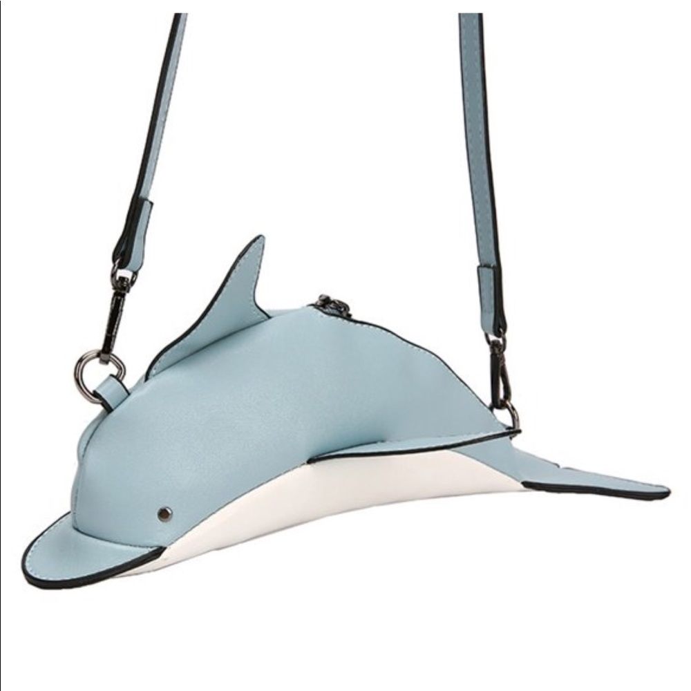 Dolphin shape leather purse